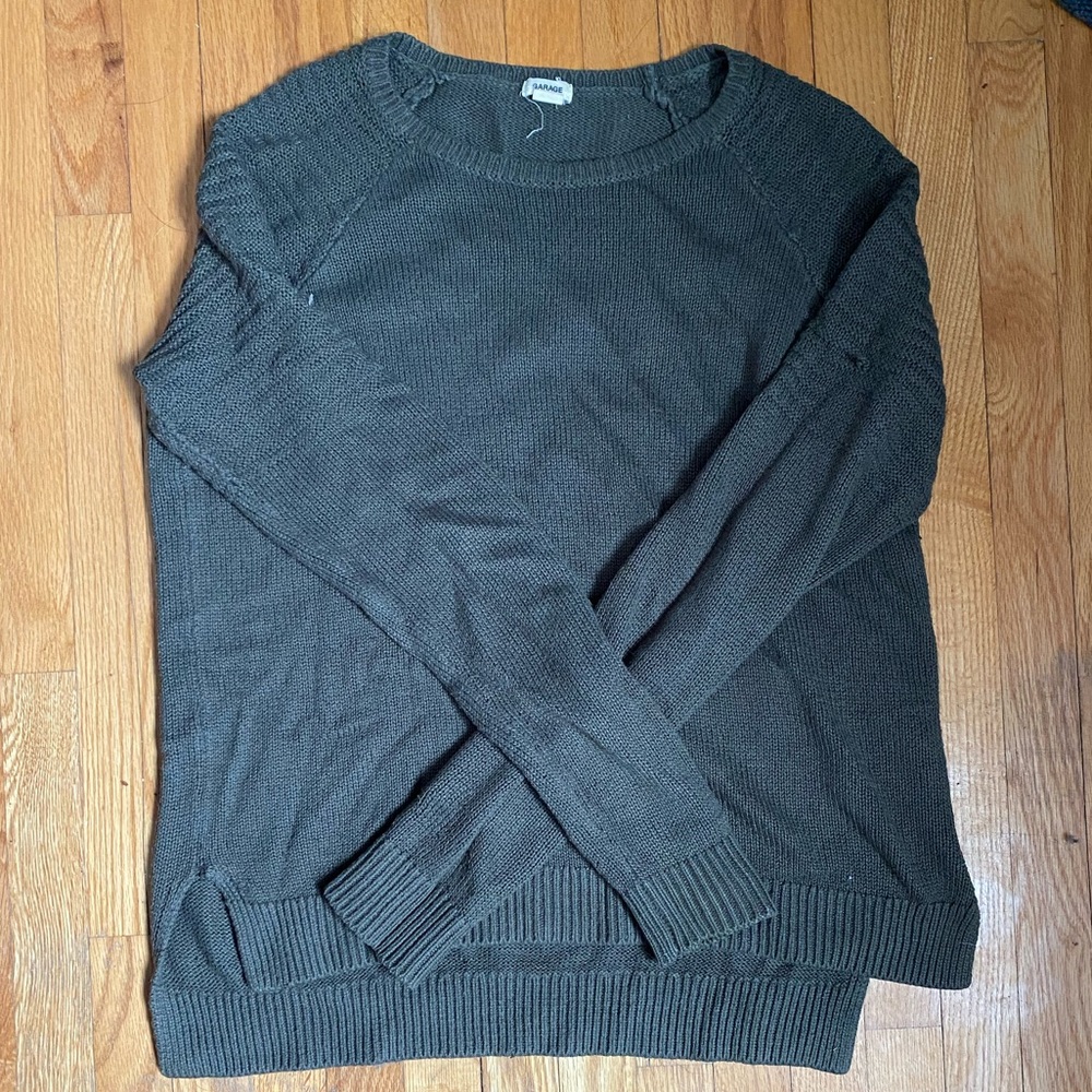 3/$15 Olive green Garage sweater